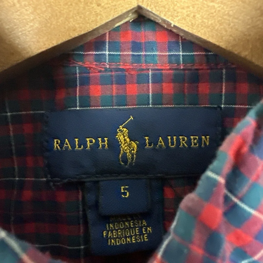Polo Ralph Lauren Boys‎ Shirt Long Sleeve Button Up Red Checked Size 5